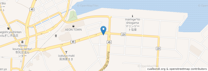 Mapa de ubicacion de Asahi Pharmacy en Japan, Miyagi Prefecture, Shiogama.