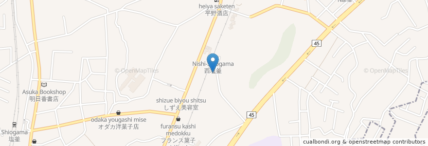 Mapa de ubicacion de 佐浦山伏見稲荷神社 en اليابان, 宮城県, 塩竈市.
