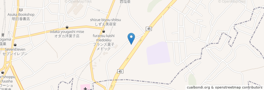 Mapa de ubicacion de 塩釜市 塩釜地区休日急患診療センター en 日本, 宮城県, 多賀城市, 塩竈市.