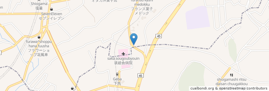 Mapa de ubicacion de とよしま薬局 en Japan, Präfektur Miyagi, 多賀城市, 塩竈市.