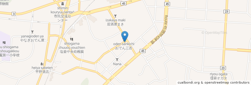 Mapa de ubicacion de Siala en Japan, 宮城県, 塩竈市.
