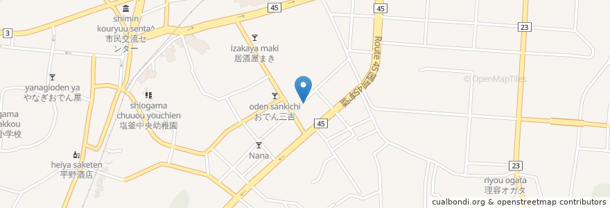 Mapa de ubicacion de チング en اليابان, 宮城県, 塩竈市.