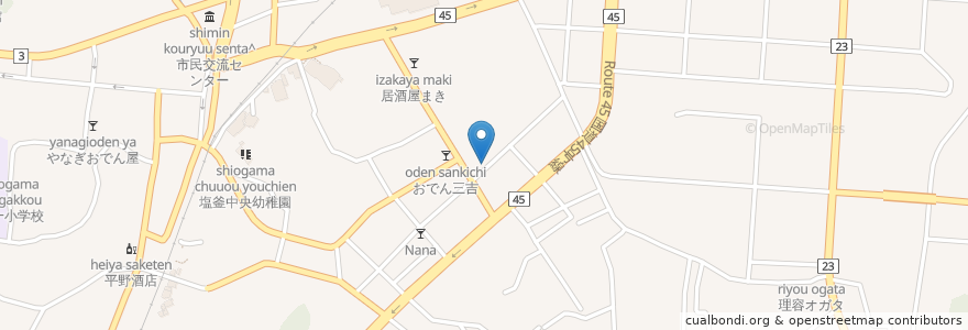 Mapa de ubicacion de スナック琥珀 en 日本, 宮城県, 塩竈市.
