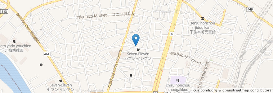 Mapa de ubicacion de ペコペコ亭 en Japan, Tokio, 足立区.