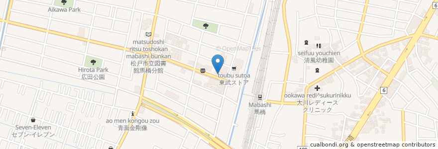 Mapa de ubicacion de ウエルシア馬橋駅西口店 en Japon, Préfecture De Chiba, 松戸市.