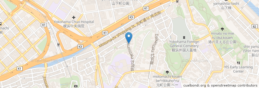 Mapa de ubicacion de JH Cafe en Japão, 神奈川県, 横浜市, 中区.