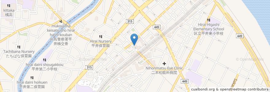 Mapa de ubicacion de オリジン弁当 en 일본, 도쿄도, 江戸川区.