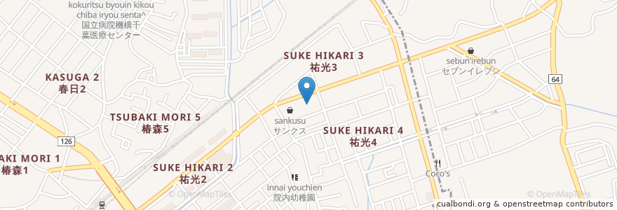 Mapa de ubicacion de ラーメン魁力屋 東千葉店 en Japon, Préfecture De Chiba, 千葉市, 中央区.