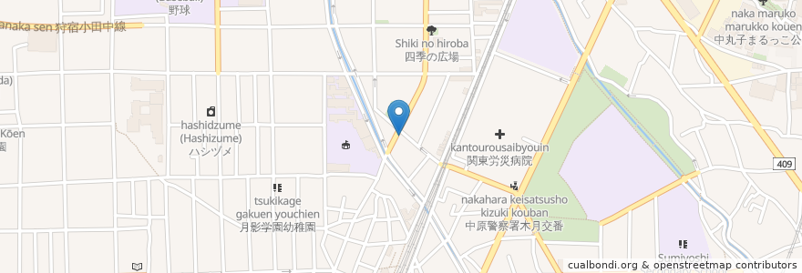 Mapa de ubicacion de 三井のリパーク en Japan, 神奈川県, 川崎市, 中原区.