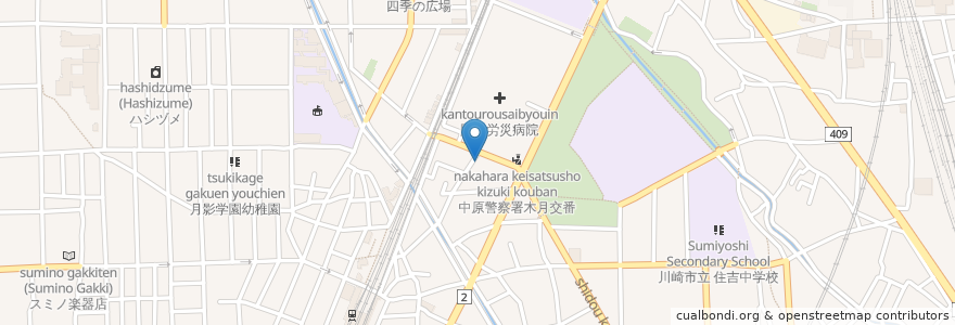 Mapa de ubicacion de アイセイ薬局 en Япония, Канагава, Кавасаки, Накахара.