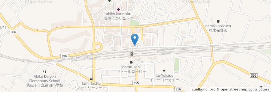 Mapa de ubicacion de 我孫子駅北口 en Япония, Тиба, 我孫子市.