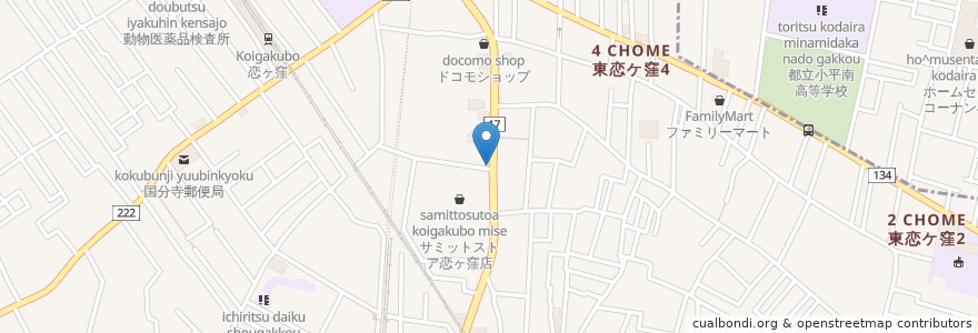 Mapa de ubicacion de ケン小児科内科クリニック en Japão, Tóquio, 国分寺市.