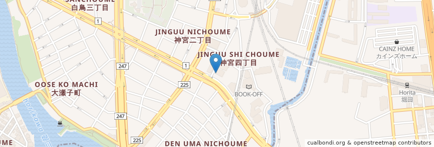 Mapa de ubicacion de コメダ珈琲店 en Japan, Präfektur Aichi, 名古屋市, 熱田区.