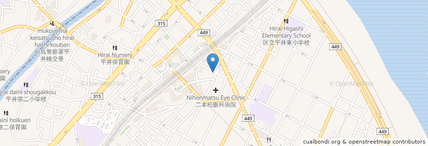 Mapa de ubicacion de 空港口24時間歯科・小児歯科医院　江戸川分院 en Japão, Tóquio, 江戸川区.