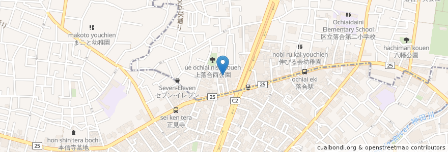 Mapa de ubicacion de 松の湯 en Japonya, 東京都, 中野区.