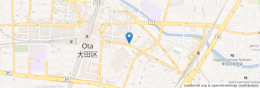 Mapa de ubicacion de 水のオブジェ en Japan, 東京都, 大田区.