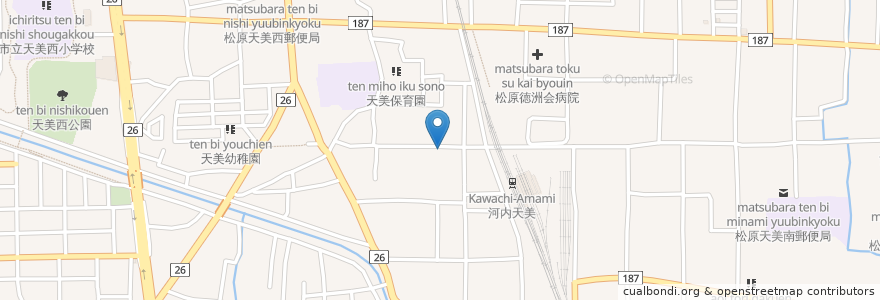 Mapa de ubicacion de 花くまサッポロラーメン en Japonya, 大阪府, 松原市.