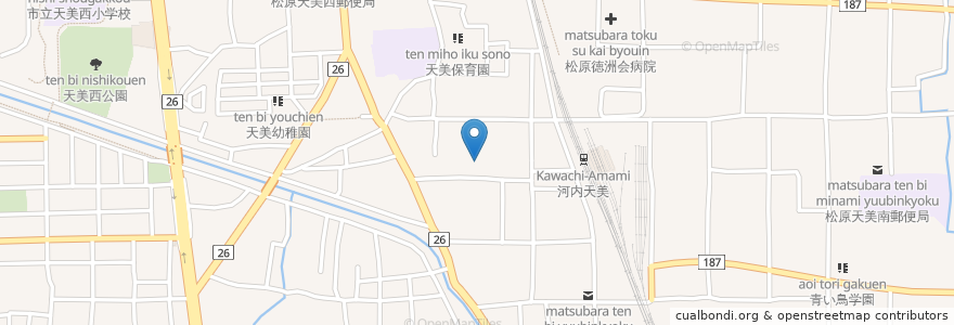 Mapa de ubicacion de 花むすび 魚周 en Japonya, 大阪府, 松原市.
