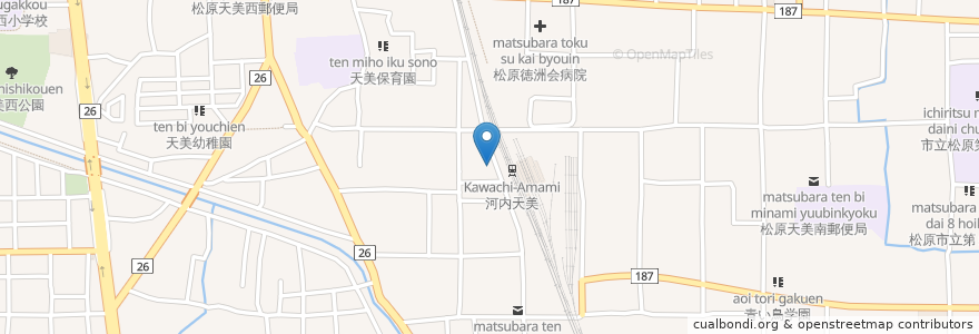 Mapa de ubicacion de 成協信用組合 天美支店 en Япония, Осака, 松原市.