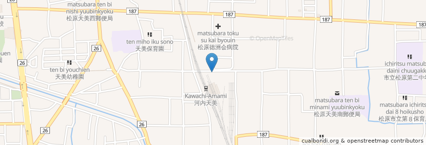 Mapa de ubicacion de マクドナルド 河内天美店 en Japon, Préfecture D'Osaka, 松原市.