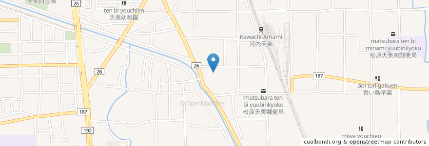 Mapa de ubicacion de 弘法寺 en 日本, 大阪府, 松原市.