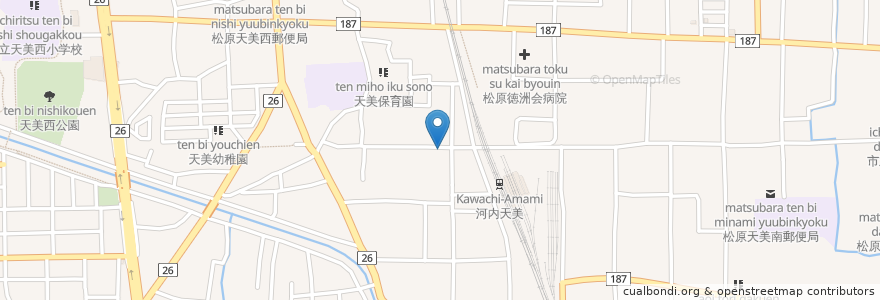 Mapa de ubicacion de 喫茶・食事 滝壺 en 日本, 大阪府, 松原市.