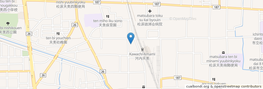 Mapa de ubicacion de ダイニングはりまお en Japão, 大阪府, 松原市.