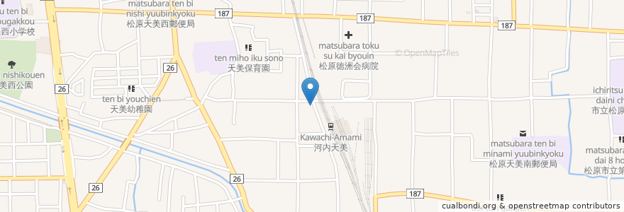 Mapa de ubicacion de 淡路屋 en Japan, Präfektur Osaka, 松原市.