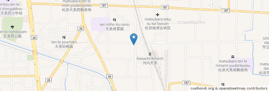 Mapa de ubicacion de 焼そば お好み焼き おぐら屋 en Japon, Préfecture D'Osaka, 松原市.