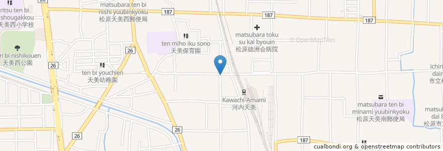 Mapa de ubicacion de 林薬局 en Japonya, 大阪府, 松原市.