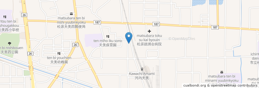 Mapa de ubicacion de ひのうえ眼科 en 日本, 大阪府, 松原市.