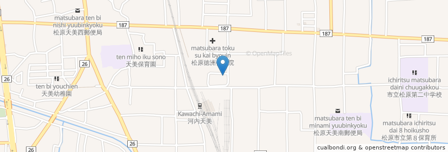 Mapa de ubicacion de JA大阪中河内天美 en 일본, 오사카부, 松原市.
