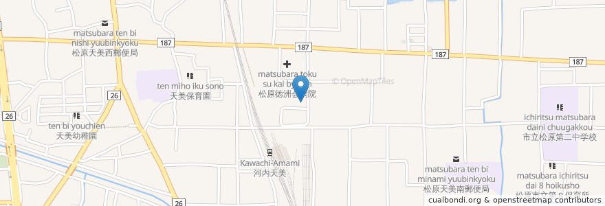 Mapa de ubicacion de 池田泉州銀行 松原支店 en 日本, 大阪府, 松原市.