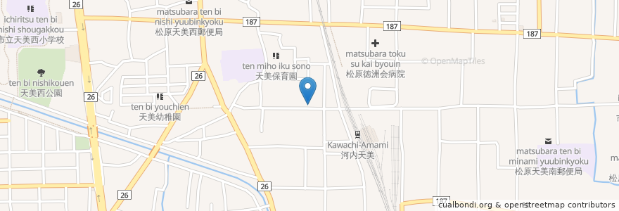 Mapa de ubicacion de ミック天美薬店 en Jepun, 大阪府, 松原市.
