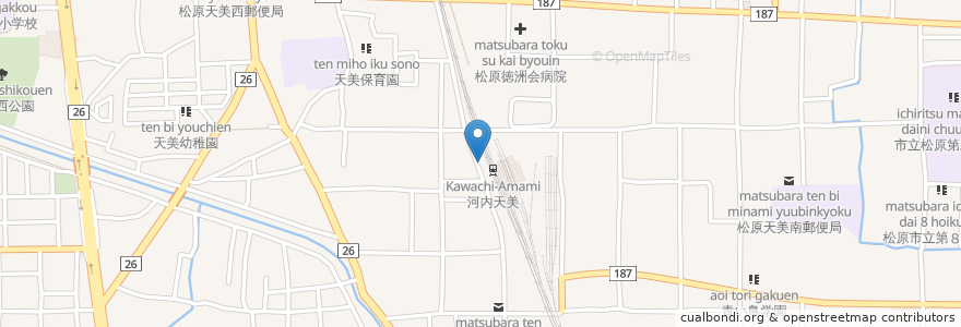 Mapa de ubicacion de 焼肉 泰明 en 日本, 大阪府, 松原市.