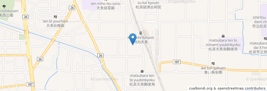 Mapa de ubicacion de やまちゃん en اليابان, أوساكا, 松原市.