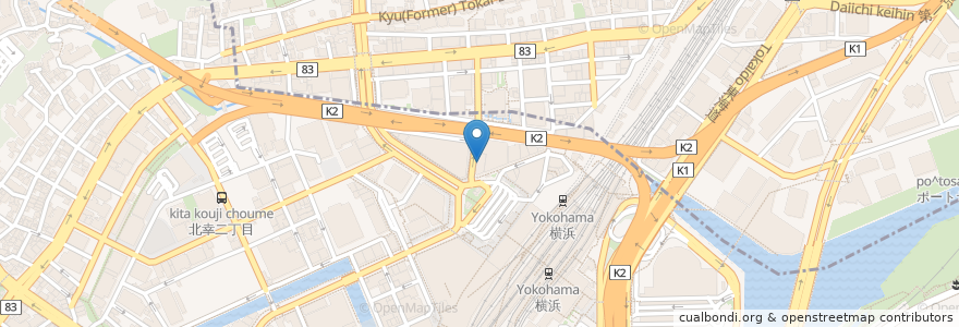 Mapa de ubicacion de オサカナバル イル マーレ 横浜西口店 en Jepun, 神奈川県, 横浜市, 西区, 神奈川区.