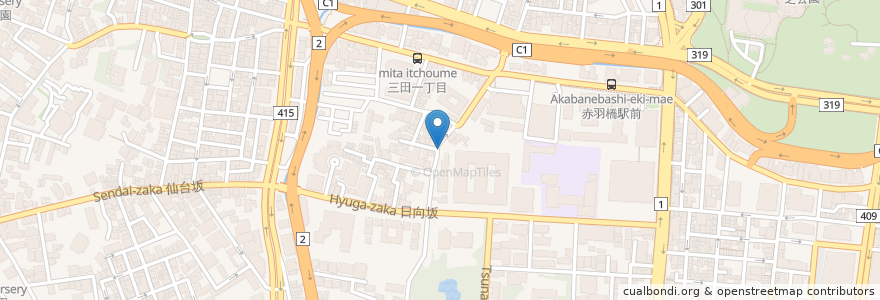 Mapa de ubicacion de 天祖神社 en ژاپن, 東京都, 港区.