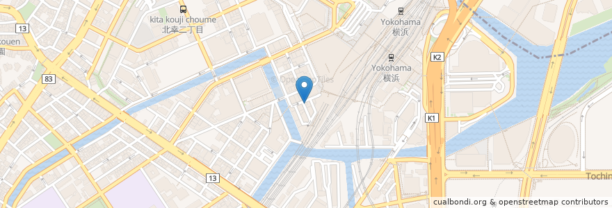 Mapa de ubicacion de ナポリピッツァとスペアリブ ワイン食堂 ガブガブ en 일본, 가나가와현, 요코하마시, 西区.