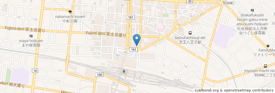 Mapa de ubicacion de 旭町薬局 en Japonya, 東京都, 八王子市.