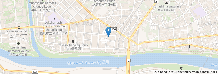 Mapa de ubicacion de 綱島クリニック en Japan, Kanagawa Prefecture, Yokohama, Kohoku Ward.