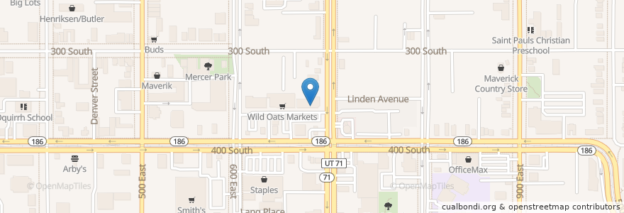 Mapa de ubicacion de The UPS Store en Stati Uniti D'America, Utah, Salt Lake County, Salt Lake City.