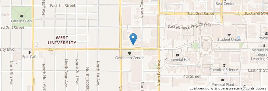 Mapa de ubicacion de Woops! en アメリカ合衆国, アリゾナ州, Pima County, Tucson.
