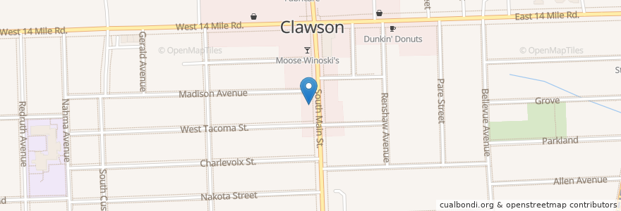 Mapa de ubicacion de Due Venti en アメリカ合衆国, ミシガン州, Oakland County, Clawson.