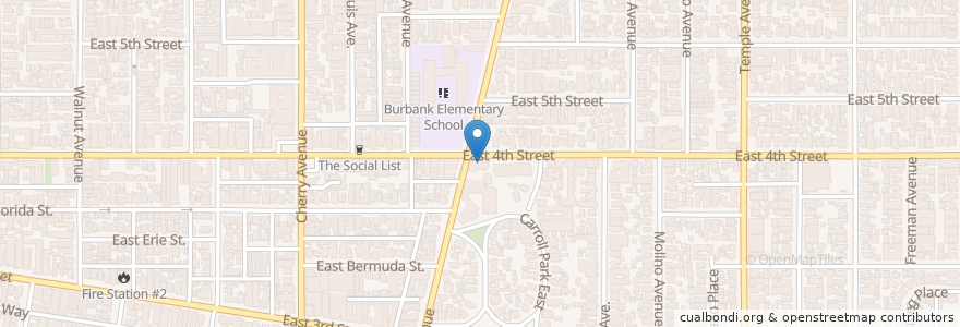 Mapa de ubicacion de Portfolio Coffee House en États-Unis D'Amérique, Californie, Los Angeles County, Long Beach.