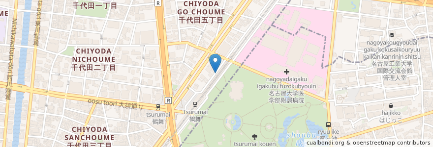 Mapa de ubicacion de ラーメン やどがり屋 en Япония, Айти, 名古屋市, 中区.