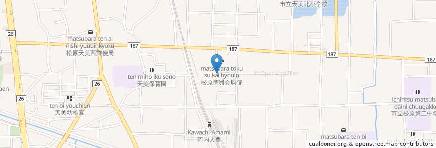 Mapa de ubicacion de アイン薬局 松原店 en Jepun, 大阪府, 松原市.