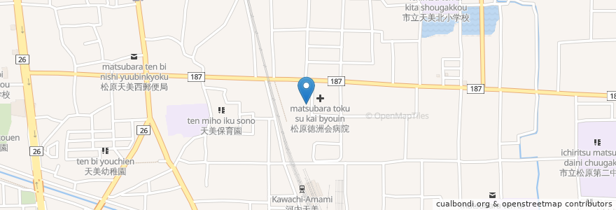 Mapa de ubicacion de なぎさ薬局 en Japan, Osaka Prefecture, Matsubara.