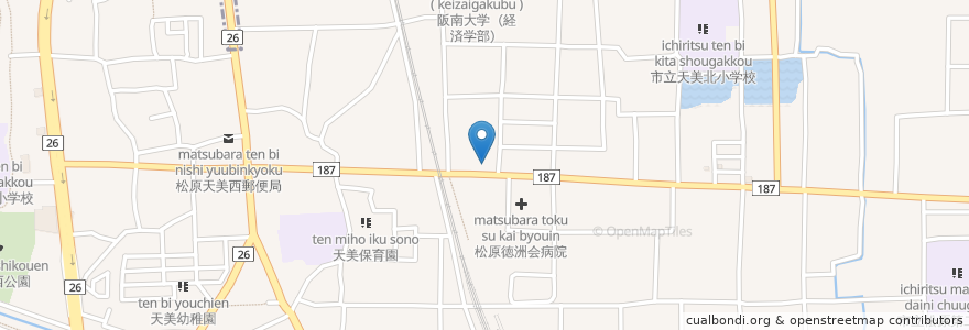 Mapa de ubicacion de 阿部産婦人科 en Japão, 大阪府, 松原市.