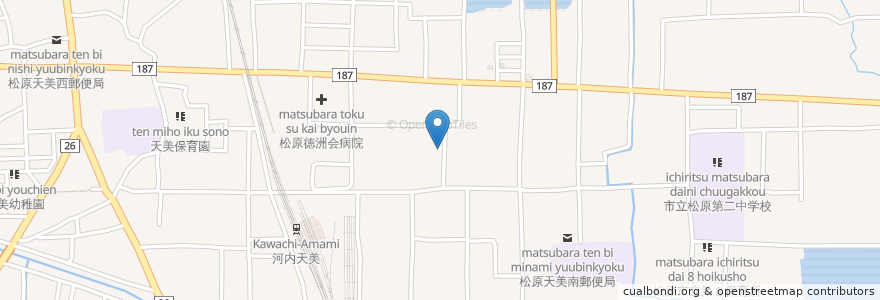 Mapa de ubicacion de クールランド en 日本, 大阪府, 松原市.